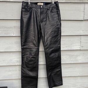 GAP Black Leather Flare Pants